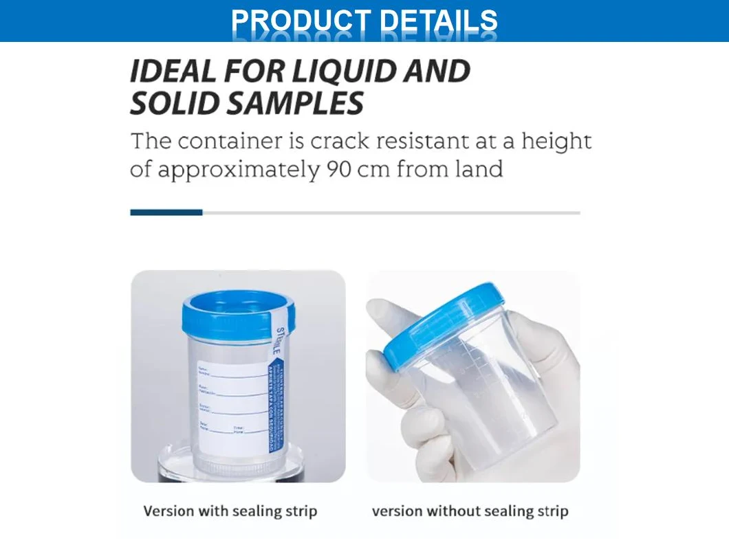 Patient Test Sample Cup Sputum Fecal Specimen Collector 30ml 60ml 120ml Stool Urine Container