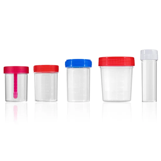 Patient Test Sample Cup Sputum Fecal Specimen Collector 30ml 60ml 120ml Stool Urine Container